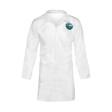 Lab Long Sleeve Coat, Olefin, White, X-Large
