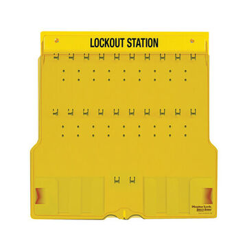 Unfilled Padlock Station, Yellow, Polycarbonate, 22 in x 22 in x 1-3/4 in