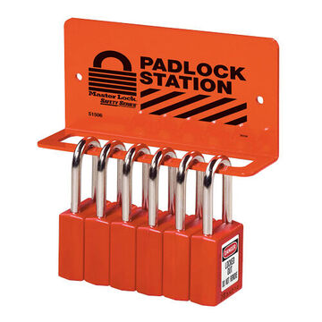 Safety Padlock Rack, Heavy Gauge Steel, 6.25 in x 1.5 in x 3 in