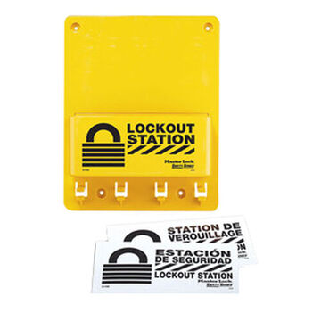 Compact Lockout Station, 9.75 in ht, 7.75 in wd, 3.38 in dp, Yellow