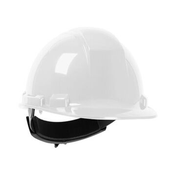 Hard Hat, White, HDPE, Nylon Ratchet Adjustment