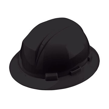 Sure Lock, Full Brim Hard Hat, Black, HDPE, Nylon Ratchet Adjustment