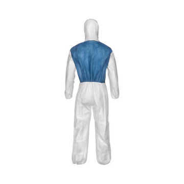 Hooded Protective Coverall, X-large, White, 55 Gm Sbpp With Laminated Microporous Film