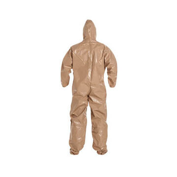 Hooded, Chemical Resistant Protective Coverall, X-Large, Tan, Tychem® 5000 Fabric, For Industrial Hazmat Teams