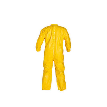 Hooded, Chemical Resistant Protective Coverall, X-Large, Yellow, Tychem® 2000 Fabric, 41-1/4 to 44-3/4 in, Elastic