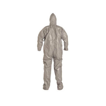 Hooded, Chemical Resistant Protective Coverall, X-large, Gray, Tychem® 6000 Fabric