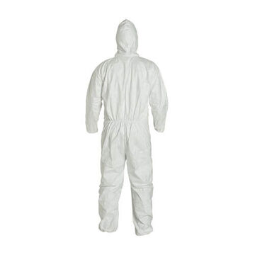 Coverall Hooded Protective, White, Hdpe