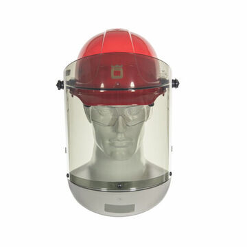 Écran facial anti-buée Arc Flash, taille unique, gris clair, polycarbonate, 17 cal/cm2, avec capuchon dur canadien