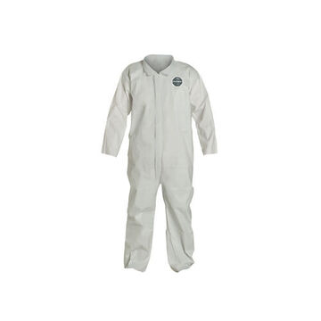 Hooded Protective Coverall, X-large, White, Microporous Film, For Automotive Refinishing