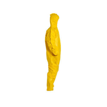 Hooded Protective Coverall, Medium, Yellow, Tychem® 2000 Fabric