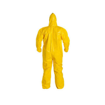 Hooded Protective Coverall, Medium, Yellow, Tychem® 2000 Fabric