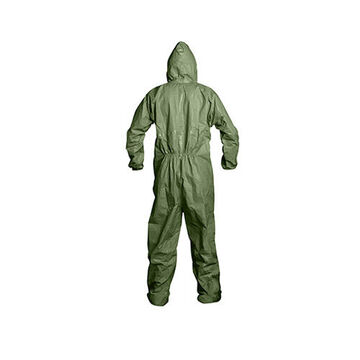 Hooded, Chemical Resistant Protective Coverall, X-large, Green, Tychem® 2000 Sfr Fabric