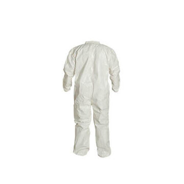 Hooded, Chemical Resistant Protective Coverall, X-Large, White, Tychem® 4000 Fabric, For Chemical Mixing