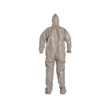 Hooded, Chemical Resistant Protective Coverall, X-large, Gray, Tychem® 6000 Fabric