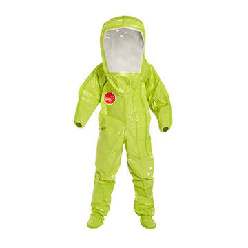 Encapsulated Level B Protective Suit, X-large, Lime Yellow, 40 Mil Pvc