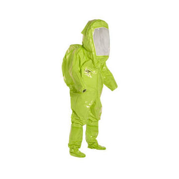 Encapsulated Level B Protective Suit, X-large, Lime Yellow, 40 Mil Pvc