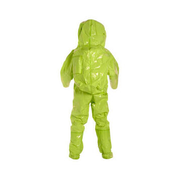 Encapsulated Level B Protective Suit, X-large, Lime Yellow, 40 Mil Pvc