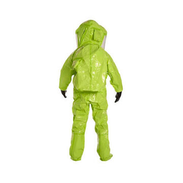 Encapsulated Level A Protective Suit, Large, Lime Yellow, 40 Mil Pvc/5 Mil Teflon/20 Mil Pvc