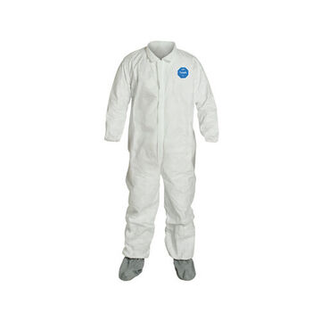 Chemical Resistant Protective Coverall, X-Large, White, Tyvek® 400 Fabric