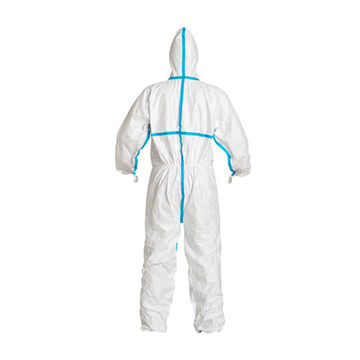 Hooded, Chemical Resistant Protective Coverall, X-Large, White, Tyvek® 600 Fabric