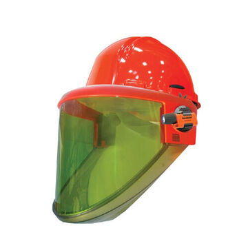 Weight Balancing Arc Flash Face Shield, 7.5 in x 20 in x 0.06 in, Extra Light Tint, Polycarbonate with North Zone Hard Hat, Clear Chin Guard