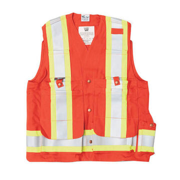 Reflective Taped Surveyor Safety Vest Cotton Royal Blue X-Large  