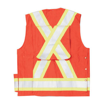 Reflective Taped Surveyor Safety Vest Cotton Royal Blue X-Large  