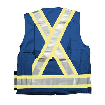 Reflective Taped Surveyor Safety Vest Cotton Royal Blue X-large  