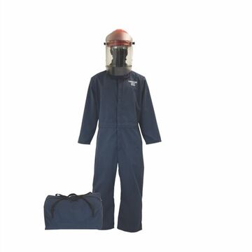 Flame Resistant Arc Flash Suit Kit, X-Large, Navy Blue, Fabric, 12 cal/cm2 