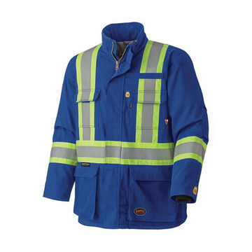 Flame Resistant Safety Jacket, Unisex, 2XL, Hi-Viz ROYAL, premium Cotton Blended with Nylon