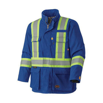 Safety Jacket Flame Resistant, Unisex, Hi-viz Royal, Premium Cotton Blended With Nylon