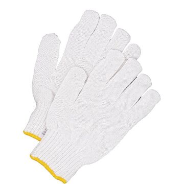 Safety Gloves, Bleach White, Polyester, Cotton Backing