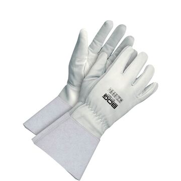 Gloves Driver, Heavy Duty, Leather, White, Grain Goatskin Backing