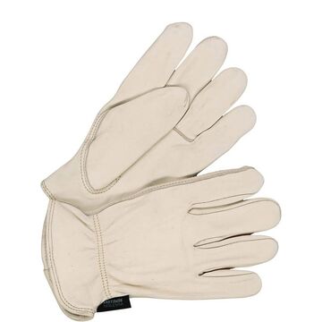 Gloves Driver, Heavy Duty, Leather Beige, Grain Cowhide Backing