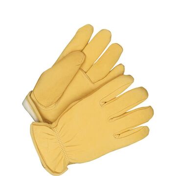 Gloves Driver, Heavy Duty Protection, Leather, Tan, Grain Deerskin Backing