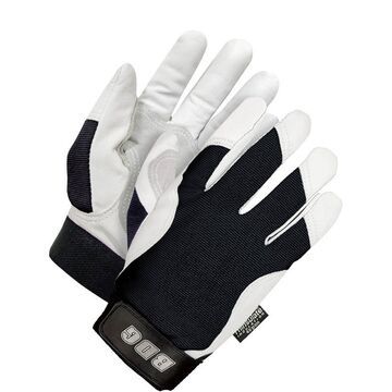 Leather Gloves, Mechanic Black, Spandex Backing