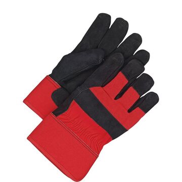 Fitter, Leather Gloves, Large, Black/Red, Cotton/Canvas Backing