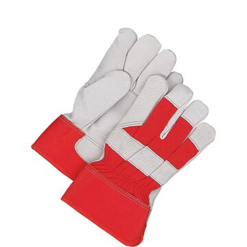 Leather Gloves, Fitter One Size, Red, Cotton Backing