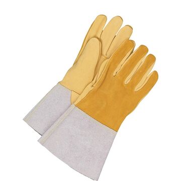 Tig Welder, Leather Gloves, Tan, Grain Deerskin Backing