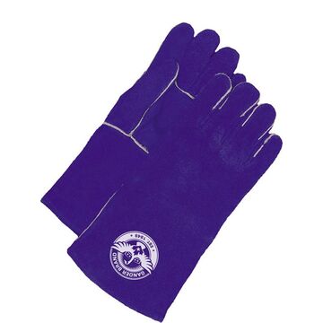 Gloves Welder, Leather, One Size, Blue, Split Cowhide Backing