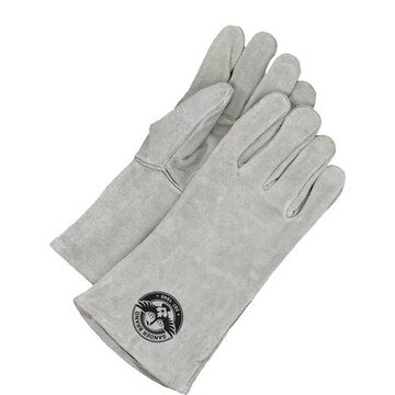 Welder, Leather Gloves, One Size, Pearl Gray, Split Cowhide Backing
