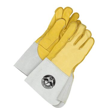 Leather Gloves Welder, Utility, Yellow, Deerskin Backing