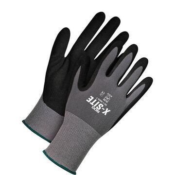 Gloves Coated, Gray/black, 15 Ga Nylon/spandex Backing