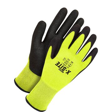 Hi-viz, Coated Gloves, Yellow, 15 Ga Nylon/spandex Backing