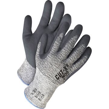 Coated Gloves, Gray, Hppe Backing