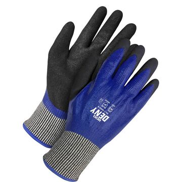 Coated Gloves, Black/blue, 13 Ga Hppe Backing
