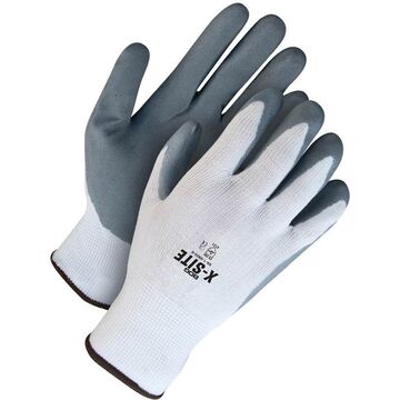 Gants enduits, No. 8/moyen, gris/blanc, support en nylon