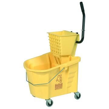 Seau à pression latérale, 35 qt, 21 pouce lg, 18-1/2 pouce wd, Jaune