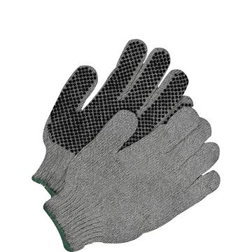 Safety Gloves, Black/gray, Seamless Polyester/cotton Backing