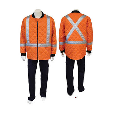 Veste de congélation matelassée, 88 % coton, 12 % nylon ultradoux à haute ténacité, orange, 2X-Large